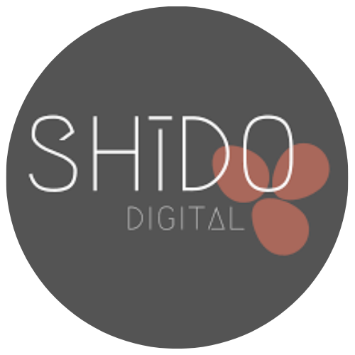 SHīDO Digital logo which says SHīDO Digital and has 3 peach seed pods