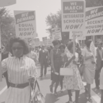Women protesting at an anti-racism and equal rights march